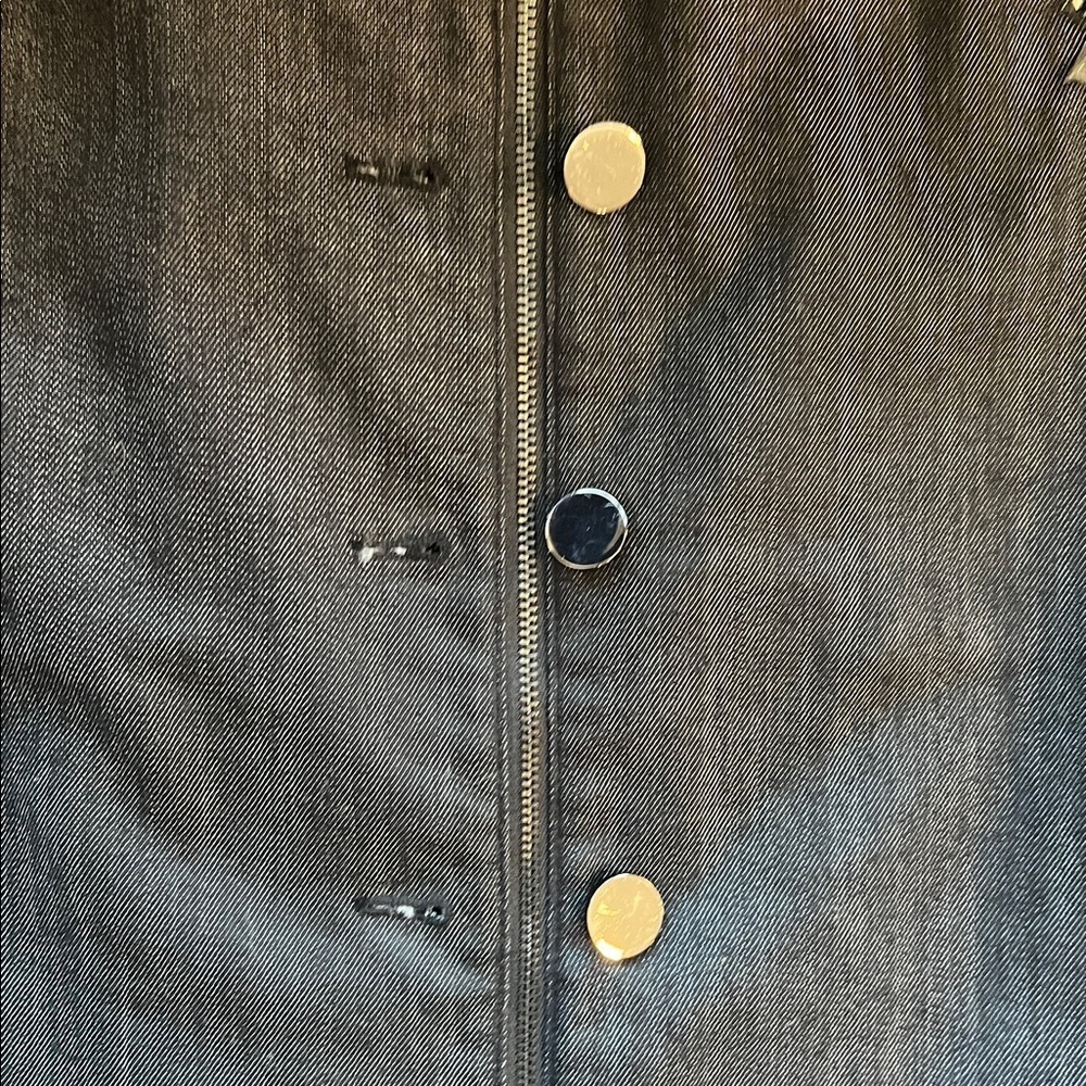 WORTH Black Denim Biker Button/Zipper front Jean Skirt NWOT Size 12 - Picture 7 of 9